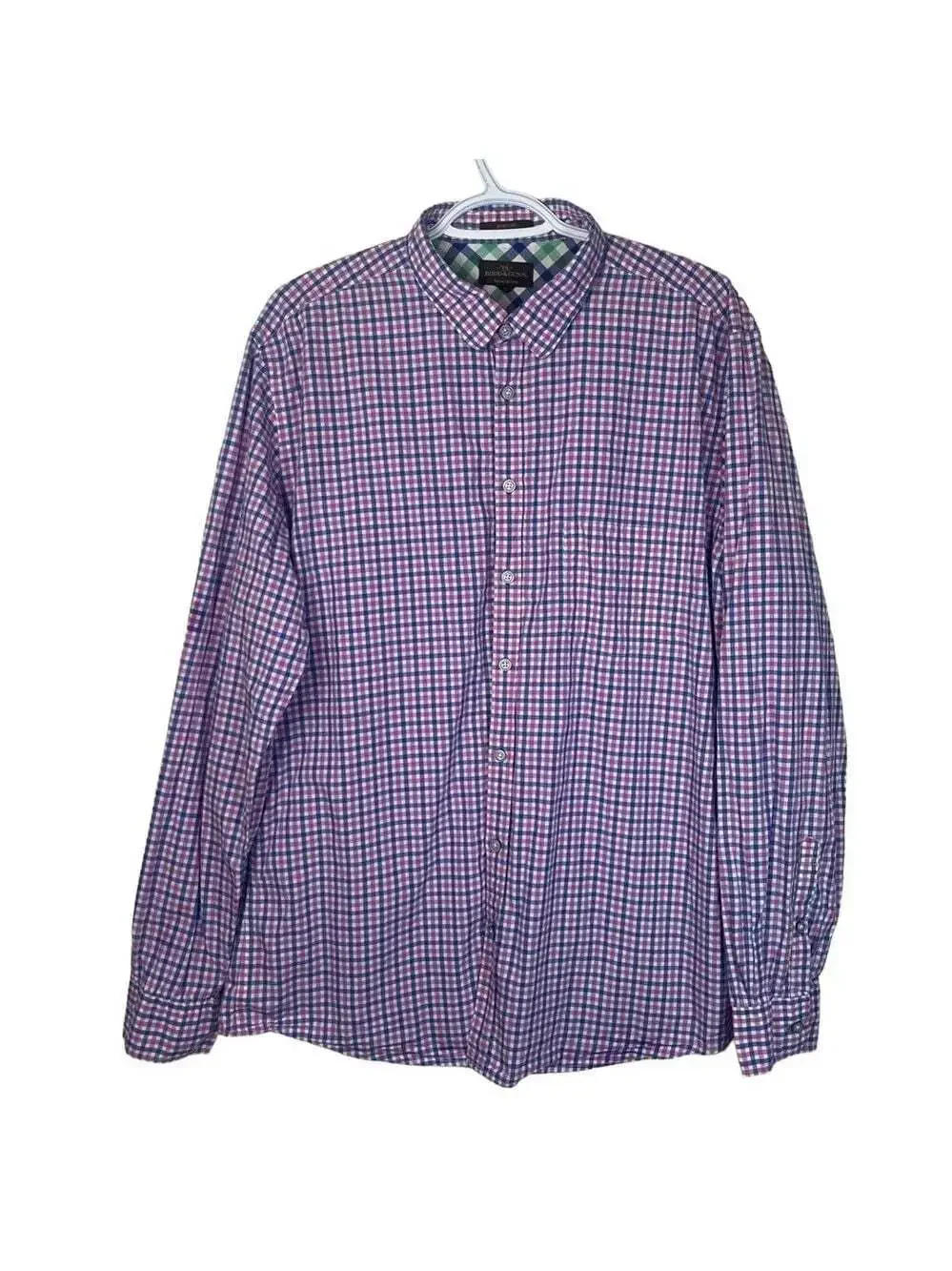 RODD & GUNN Sports Fit Pink Blue Gingham Checked Button Down Dress Shirt XL